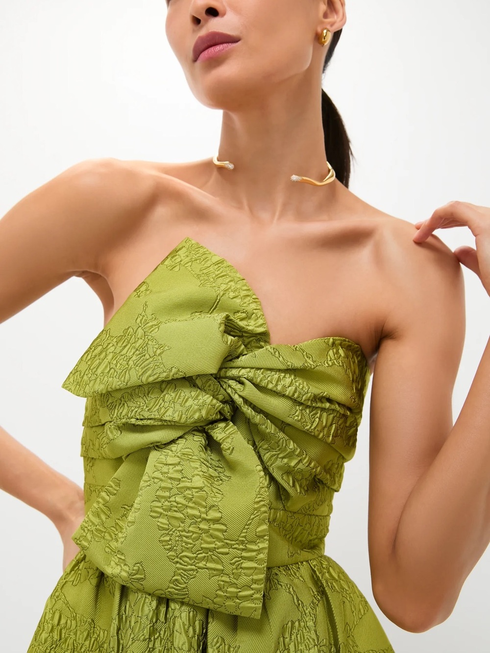 Tuckernuck Brocade Metallic Strapless Kathleen Gown - Picture 2 of 7